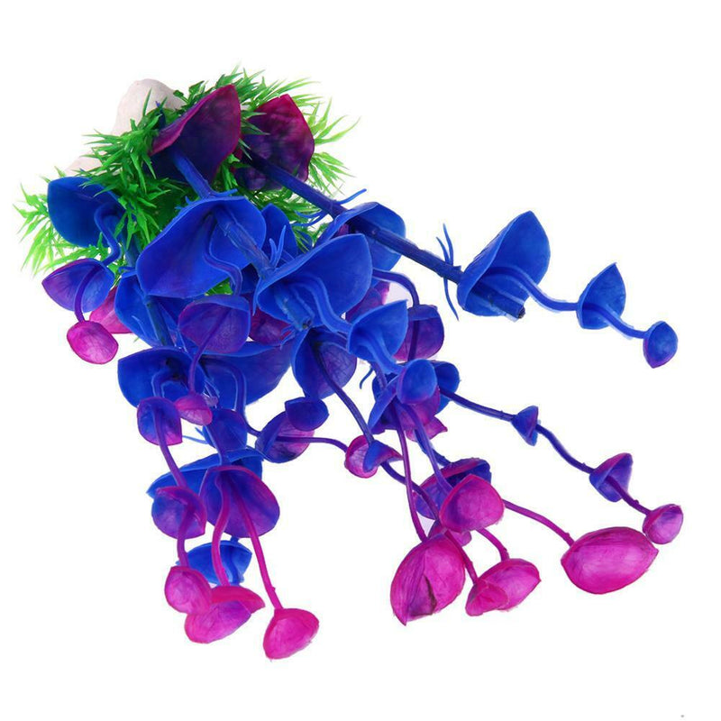 Purple Artificial Plastic Grass Fish Tank Water Plant Aquarium Decor A