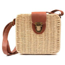 Women's Handbags Mini Women Messenger Bags Leather Square Straw Ladies Cros C4S8