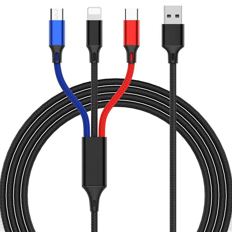 3 In 1 USB Fast Charging Cable Line Multifunction Cell Phone Charger Cord Pretty