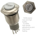 Car Boat LED Light Waterproof-Momentary Horn Metal Push Button Switch 12V 16mm