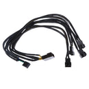 40cm 4 pin Y Splitter Computer Fan Power Cable 1 to 5 Black Sleeved MagiDeal
