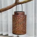 Solar Hanging Lantern Round Hanging Lantern Light Metal Lantern for Outdoor