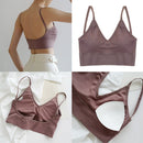5 Pieces Ladies V Neck Padded Bralette Beach Comfort Bra Bustier Sport