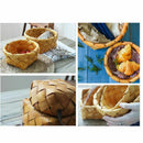 Creative hand-woven round fruit basket Bread basket-wood basket picnic stor C6V6