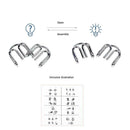 8pcs Stress Reliever Toys Blue Metal IQ Mind Montessori Brain Teaser Puzzle