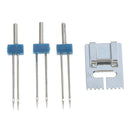 Groove Pintuck Foot With 3Sizes Double Twin Needles Pin Set for Brother Sewin TE