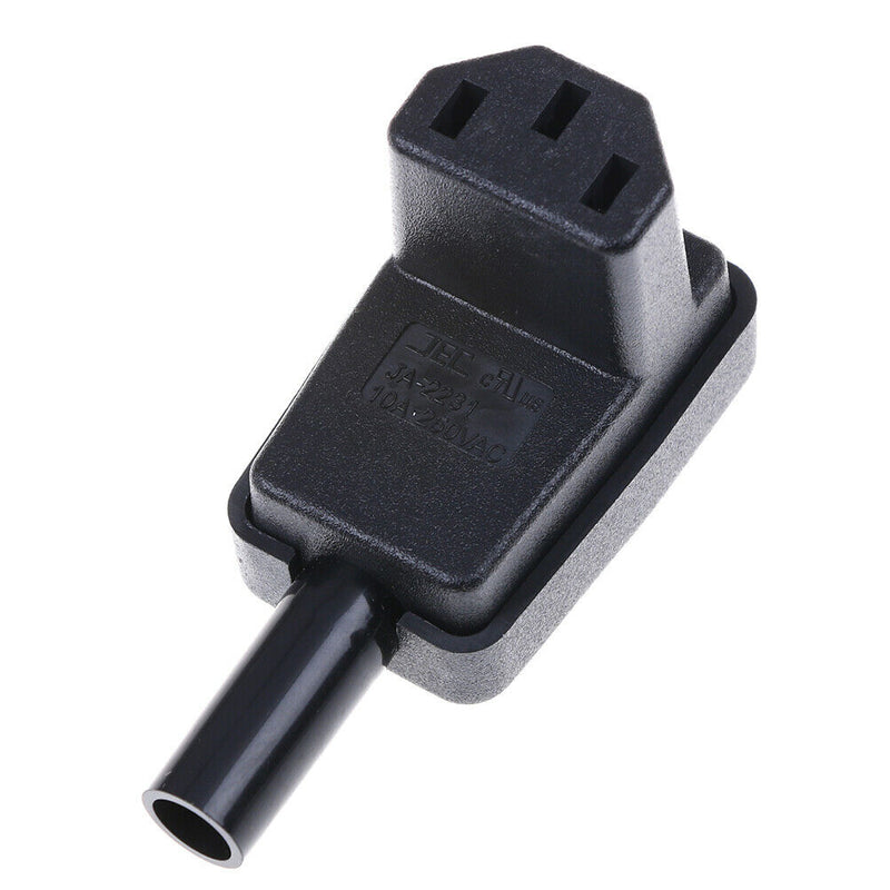 IEC-C13 down angle socket receptacle rewirable female connector plug3CSE