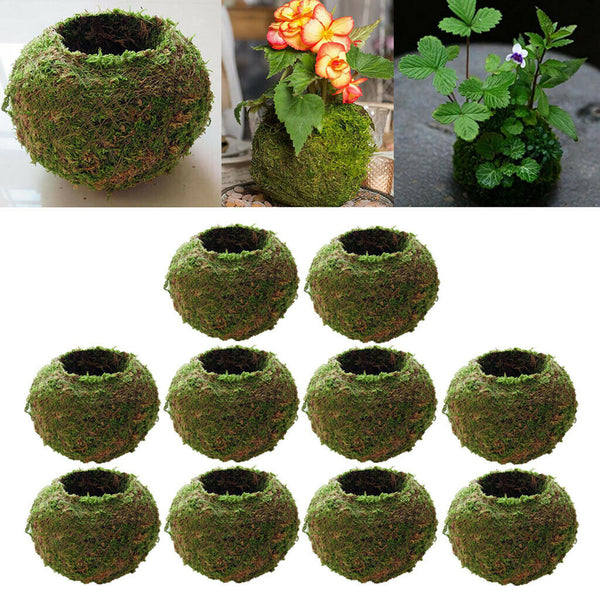 10Pcs Green Artificial Moss Balls Decorative Planters, Ideal for Vases, Table