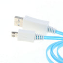 Fashion LED Light Micro USB Data Cable Charging Cord For Android  blue