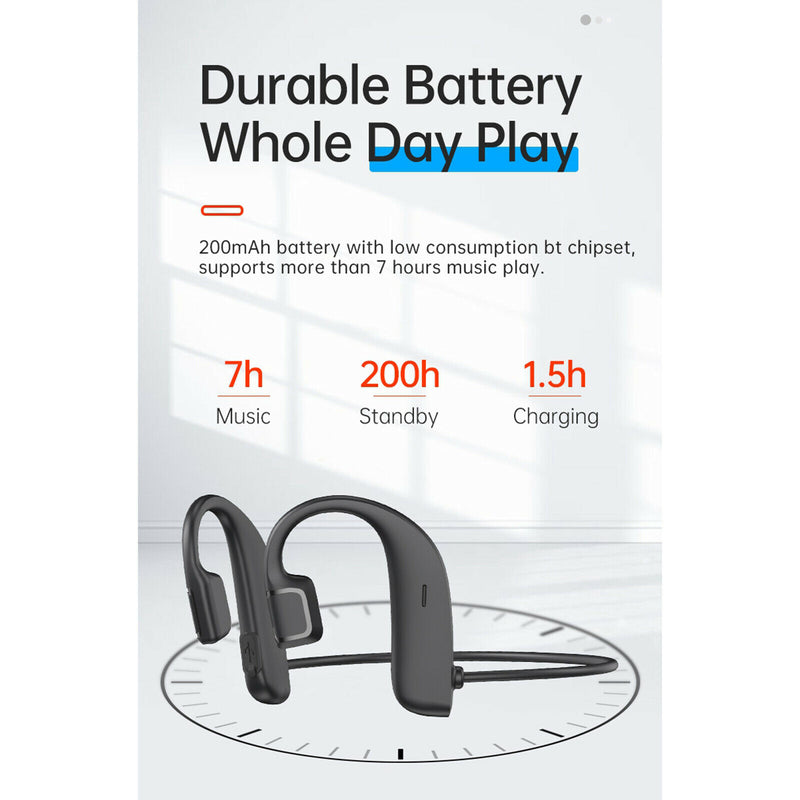 Bone Conduction Headphones Bluetooth Wireless Stereo with Mic for Running