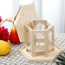 Wooden Bird Feeder House Birdhouse Hanging Nest with Loop Home Garden Yard  F4U5
