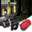 5LED Bicycle Headlight + Taillight Mountain Road Bike Rear Lamp Front Light A