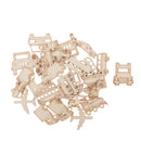 60 Pack Mixed Wooden Cutouts Shapes, MDF, Craft Shape, Vehicles, Embellishments,