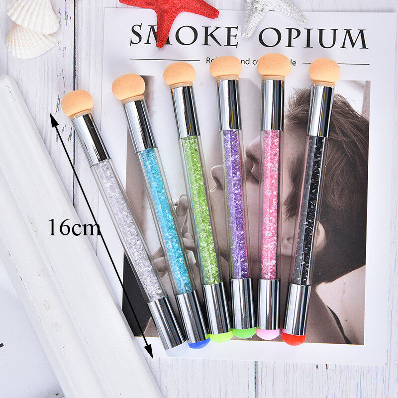 dual-ended 2 in 1 nail art stamper sponge head nail brush blooming UV gel  ou Gn