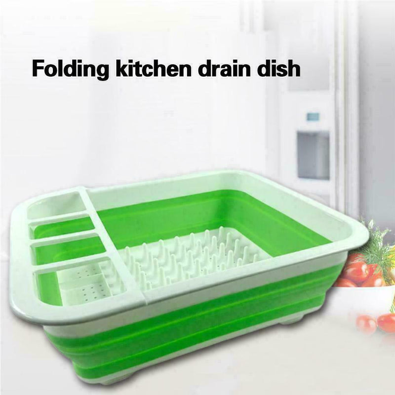 Kitchen Collapsible Dish Drainer Drying Rack Strainer Cup Tray Plate Favor A6B6