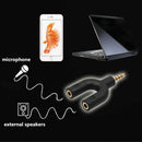 2Pcs 3.5mm Stereo Audio Jack Earphone Headphone 2 Way U Splitter Adapter