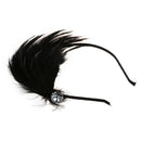 Black Feather Metal Headband Hair Band Fascinator Lady Fashion I4F6