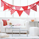 3.2m 12 Flags Powder Red Flag Banner Pennant Wedding/Birthday Party Decor