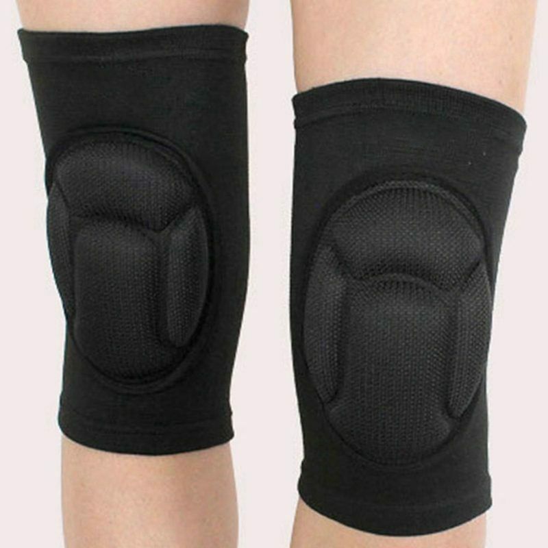4X(Protector Sponge Knee Pads Black Adjustable Basketball Volleyball SupporS6G9)