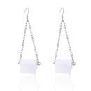 Metal Dangle Drop Earrings Rolling Tissue for Women Ear Hook Jewelry Gift