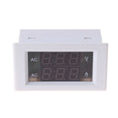 AC Digital Ammeter Voltmeter LCD Panel Amp Volt Meter 100A 300V White A