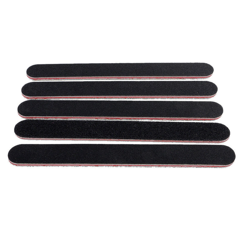 5x Professional Double Sided Black Nail Files Emery Board #100 #180 Manicure