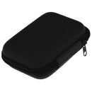 Hard Headphone Earphone Case w/ Zipper USB Cable Storage Bag Black