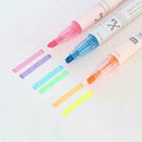 3 Pcs Rainbow Double Write Cute Permanent Highlighter School Markers Supply C6E4