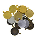 20 Round Pendant Tray Base Setting Fit 30mm Cabochon Blank Bezel Frame Cameo