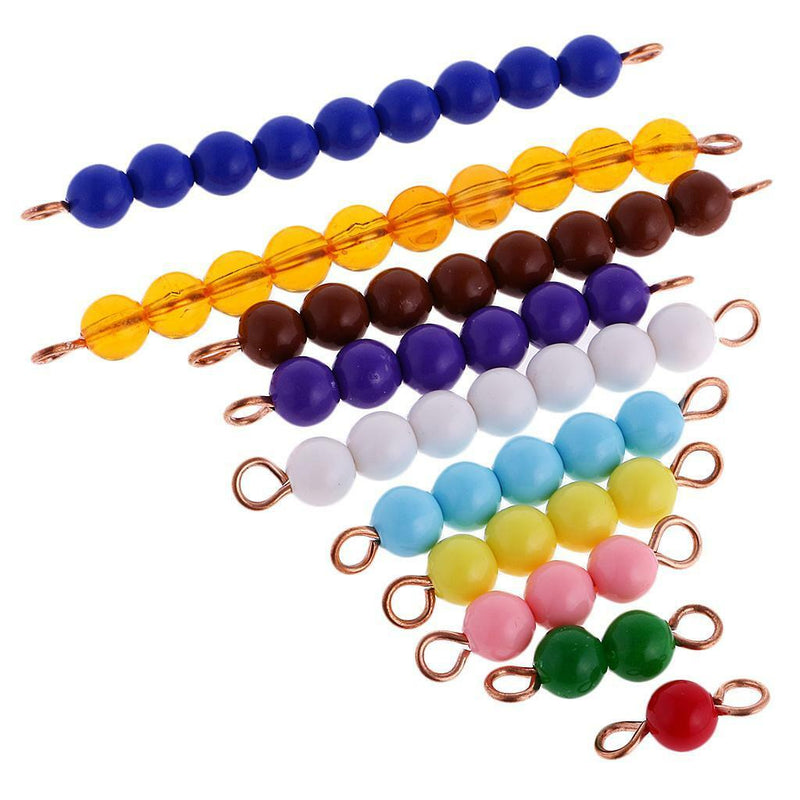 Montessori Kindergarten Teaching Aid - 1-10 Beads Bar Number Counting Toys