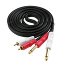 Dual RCA to Dual Mono 6.35mm Male Audio Cable 2RCA to 2 6.5 DVD Mixer (2m)