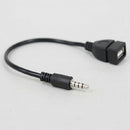 3.5mm Male AUX Audio Jack to USB 2.0 TypeA Female OTG Converter Adapter Ca CZT