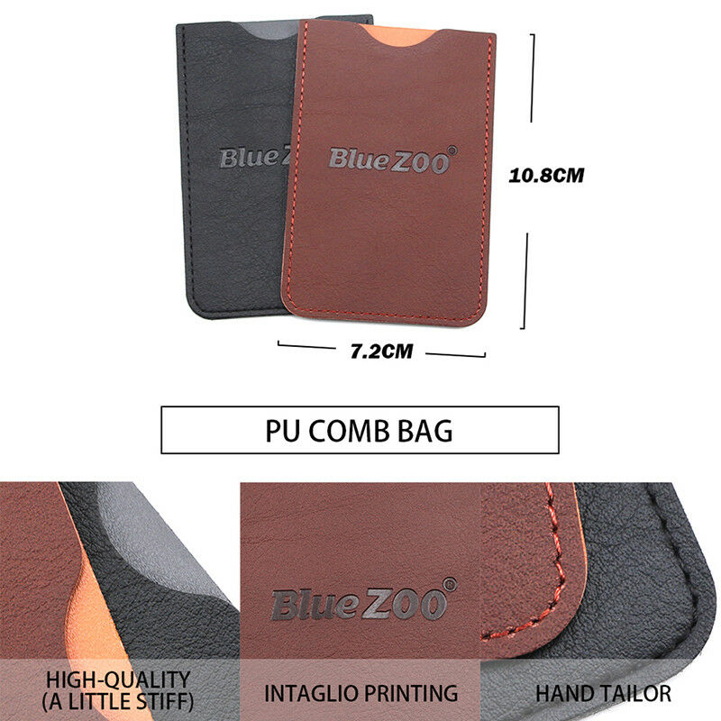 wood natural sandalwood double sided beard styling shaping comb tool with PU Gw