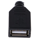 10pcs Type A Female USB 4 Pin Plug Socket Connector With Black Plastic Cove OZ