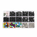 Set of 500 Pcs 4-8mm Black Natural Lava Stone 7 Colors Chakra Beads Loose B