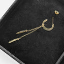 Rainbow CZ Chain Long Drop Earrings for Women Korean Colorful Zirconia Bar