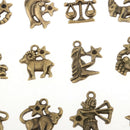 24Pcs Craft Supplies 12 Zodiac Charms Pendants for Crafting, Jewelry Making