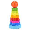 Kids Baby Wooden Toys Stacking Ring Tower Blocks Learning Educational Toys