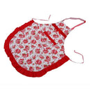 Women Apron with Ruffle Pocket Floral Roses for Cooking Kitchen Chef Waitre T6V6