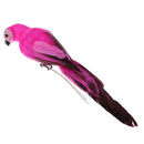 2Pieces Realistic Macaw Parrot Artificial Feather Bird Toys Rose Red & Green