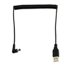 5FT/1.5M Spring Coiled USB Cable, USB 2.0 A Male Plug to DC Power Jack 5.5m X4K1