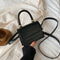 Alligator Pattern Leather Crossbody Handbag Women  Shoulder Totes (Black)