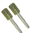 2Pcs 6mm Shank Diamond Coated Cylinder Head Grinding Bit for Rotary Tool - 8mm