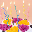 8pcs/set Long curve cake candles mix color birthday wedding party suppliesB Hn