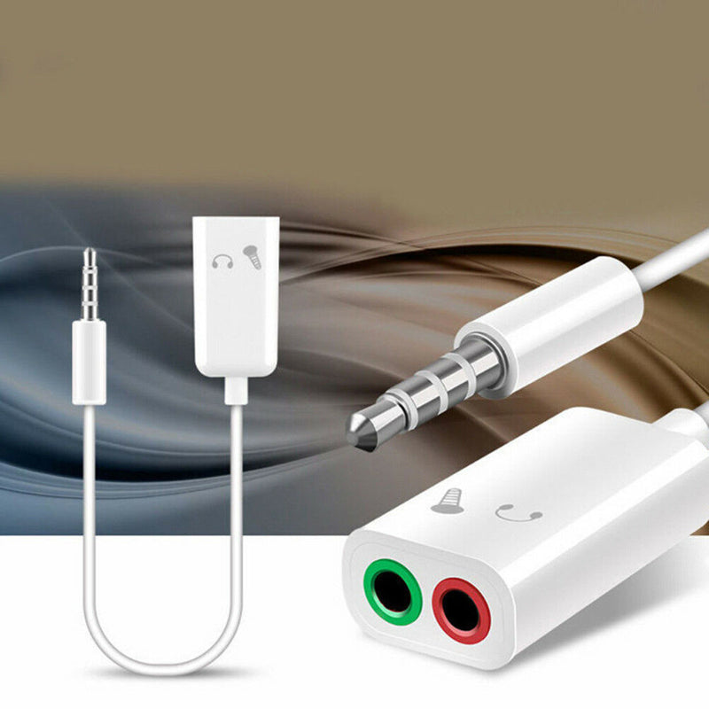 3.5mm Audio headset mic splitter cable adapter for headset earphone phone  JR