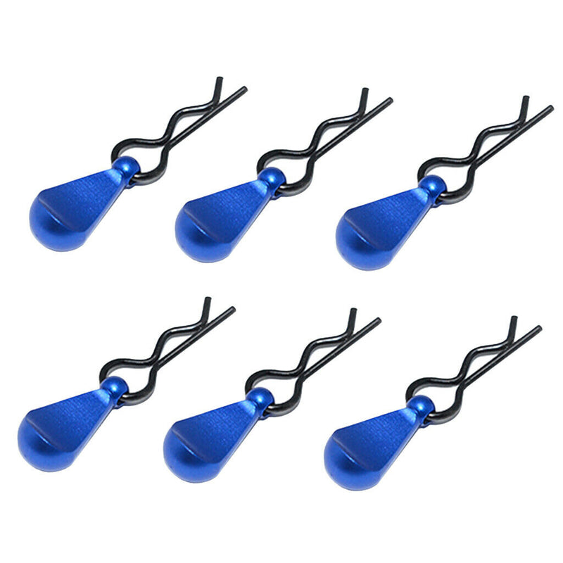 6pcs Metal Body Clip Pins with Pull Tabs for 1/8 1/10 RC Truck Buggy Crawler