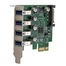 Low Profile 4 Ports Pci-E To Usb 3.0 Hub Pci Express Expansion Card Adapter H4M8