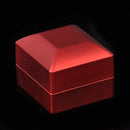 Red Polish LED Lighted Ring Box Engagement Wedding Diamond Jewelry Display Gift