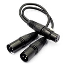 Audio Balance 3-Pin XLR Female To Dual 2 Male Splitter Microphone Cable