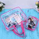 Hot 3pcs Clear Cosmetic Toiletry PVC Travel Wash Makeup Bag  Rose A